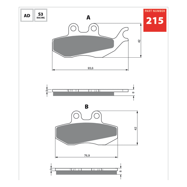 GOLDfren Brake Pads 215