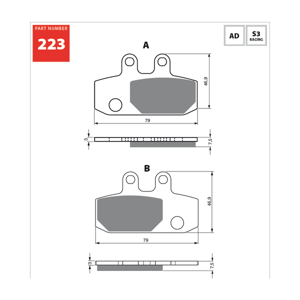 GOLDfren Brake Pads 223