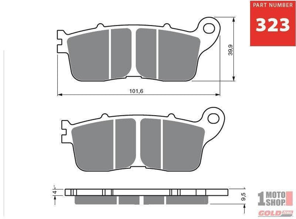 GOLDfren Brake Pads 323S3  / FA636 - 1MOTOSHOP