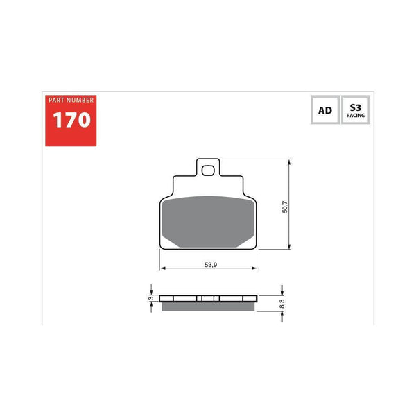 GOLDfren Brake Pads 170S3  / FA301 - 1MOTOSHOP