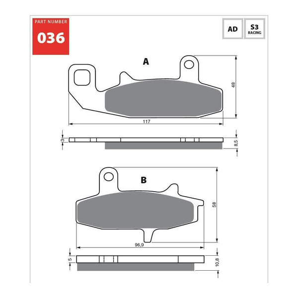 GOLDfren Brake Pads 036S3  / FA147 - 1MOTOSHOP