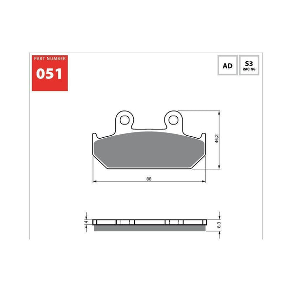 GOLDfren Brake Pads 051S3  / FA124 - 1MOTOSHOP