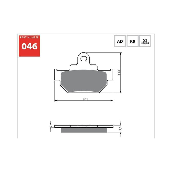 GOLDfren Brake Pads 046K5  / FA106/2 - 1MOTOSHOP