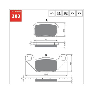 GOLDfren Brake Pads 283S3  / FA431 - 1MOTOSHOP