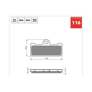 GOLDfren Brake Pads 116GP6  / FA218 - 1MOTOSHOP