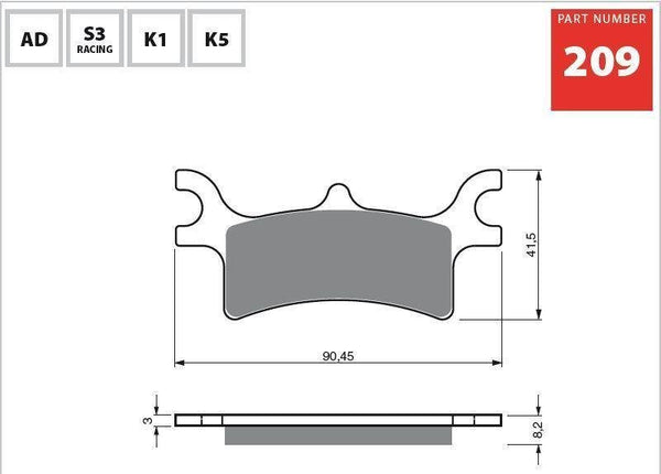 GOLDfren Brake Pads 209K5  / FA314R - 1MOTOSHOP