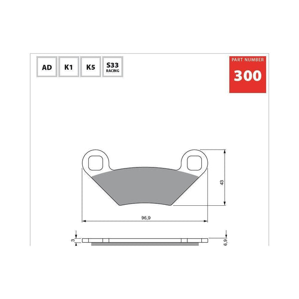 GOLDfren 162S3-x2-300K5 Brake Pads - 1MOTOSHOP